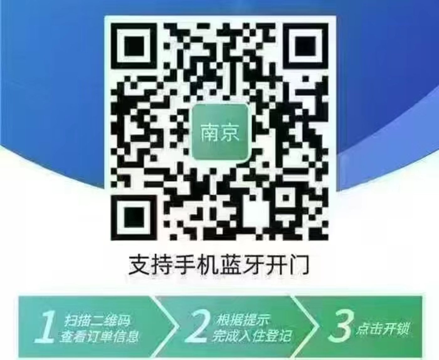去呼呼二维码示意图，支持手机蓝牙开门
