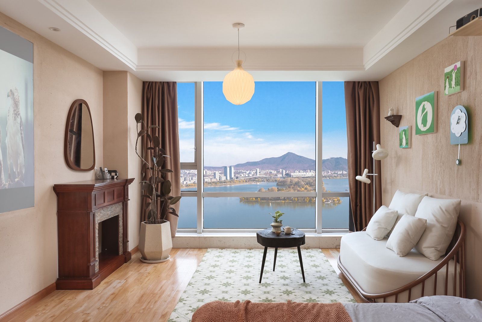 3308室玄武湖视野，可俯瞰玄武湖与紫金山全景