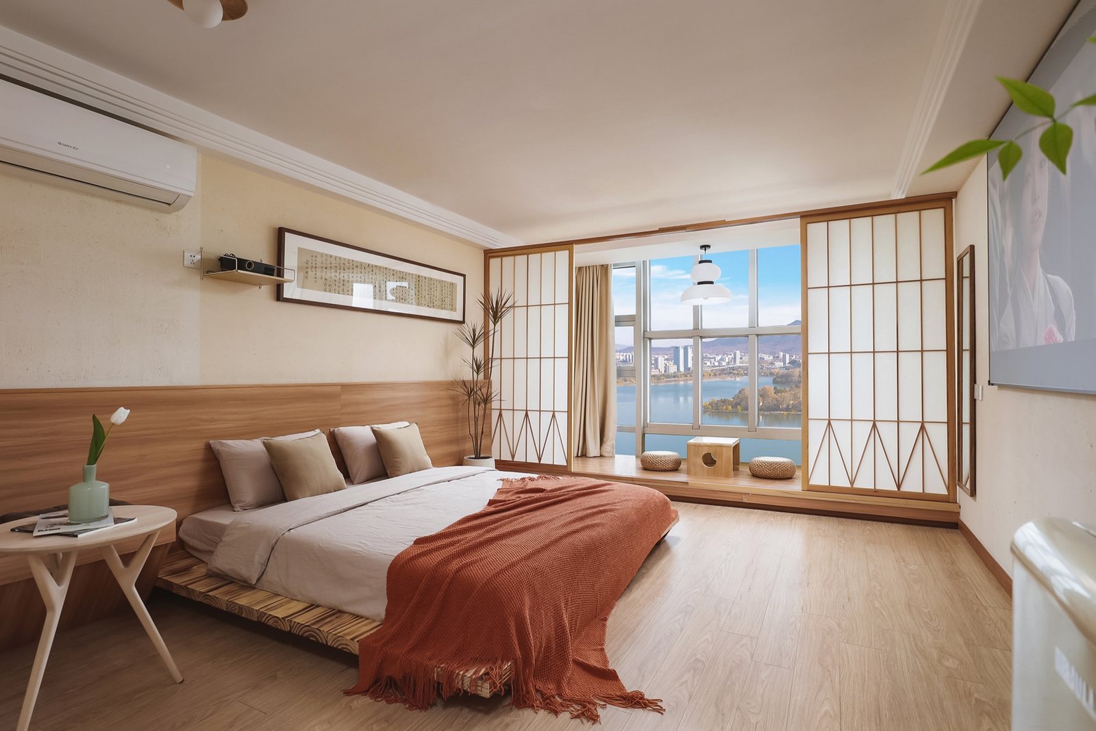 3329室洄游湖景 高层投影大床房封面照片